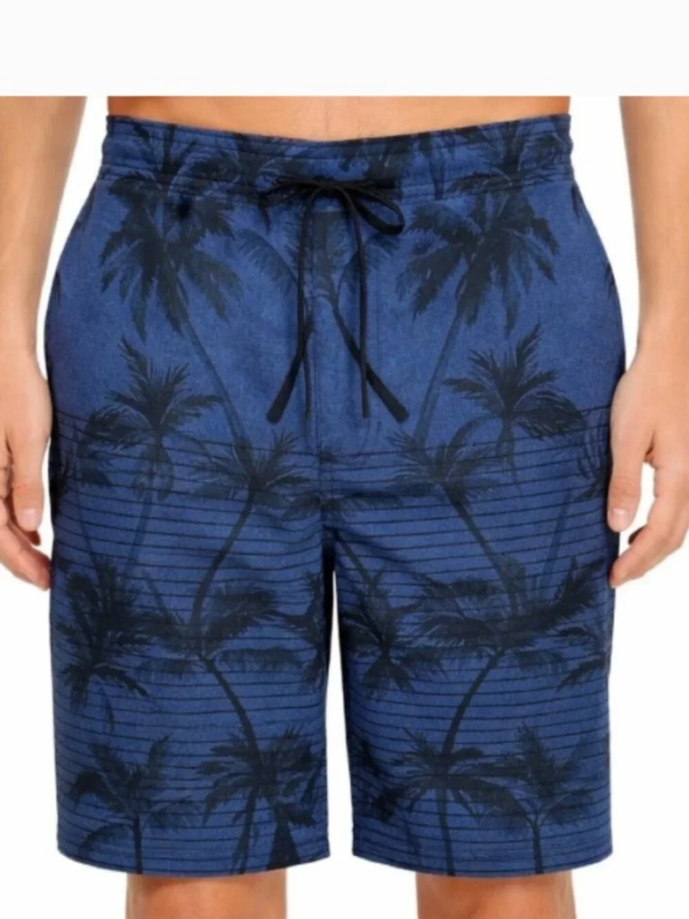 Kirkland Signature Mens Swim Shorts L Palm Print Stretch Quick-Dry a0290